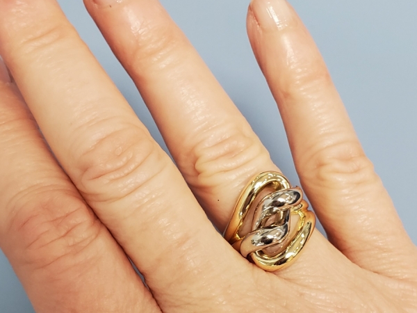 Two Tone Free Form Swirly Ring by Previously Enjoyed (Estate Jewelry)